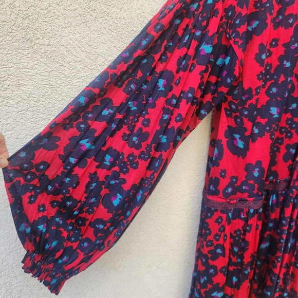 FREE PEOPLE Women's Love Letter Tunic Dress Medium Oversized Ruffle Boho - Picture 6 of 15